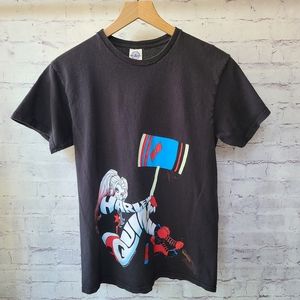 Harley Quinn Graphic Print Tee Delta Pro Weight Tag Medium 18x26